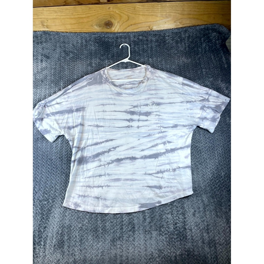 Victoria's Secret PINK T Shirt Womens XL Gray Tie Dye Cotton Logo Oversized